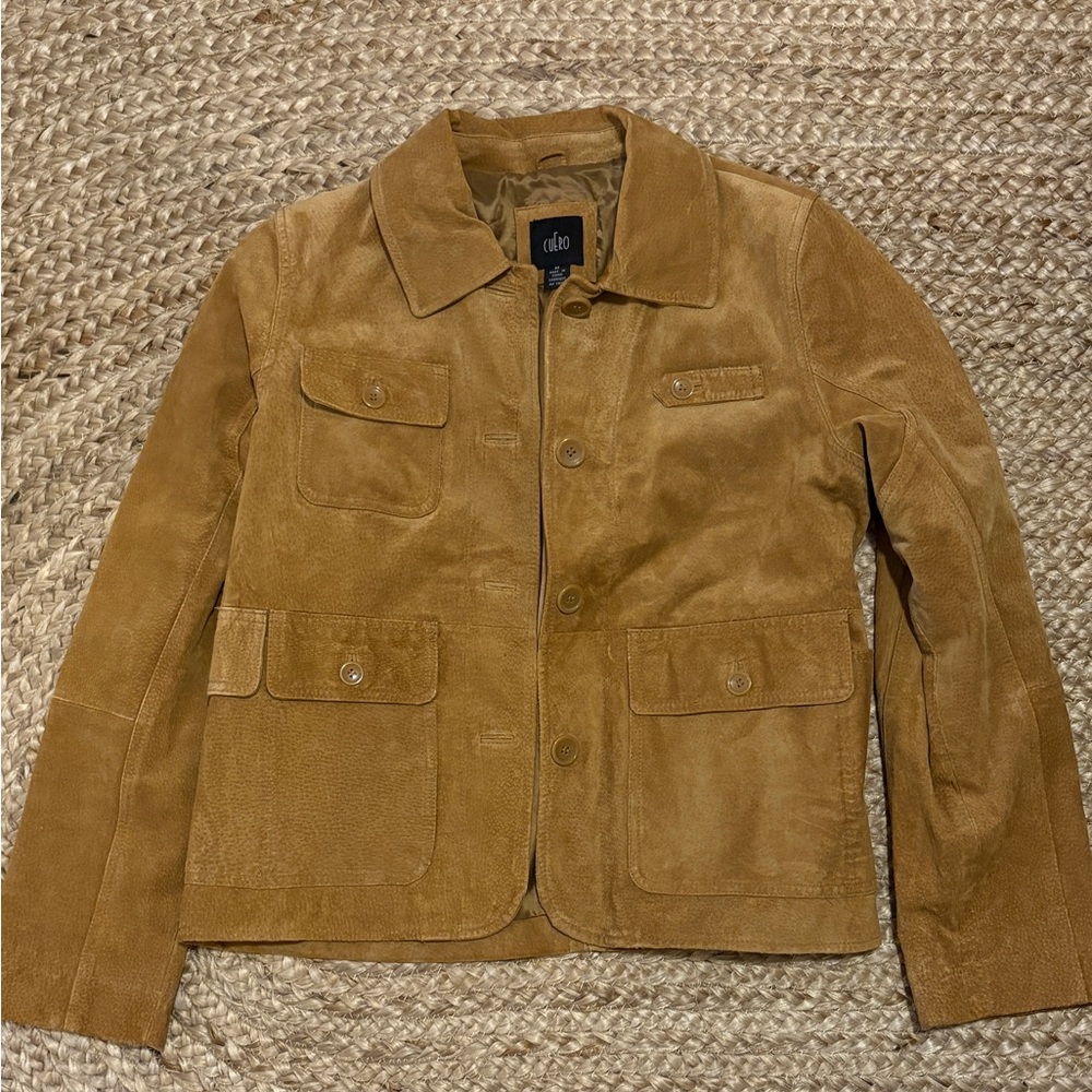 Suede Tan leather jacket with pocket details